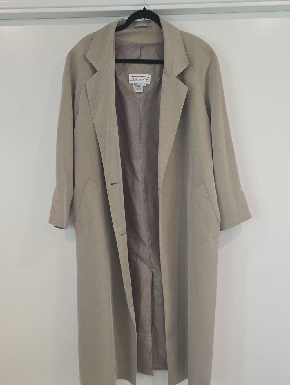 Vintage Talbots Neutral Beige Longline Trench Coat
